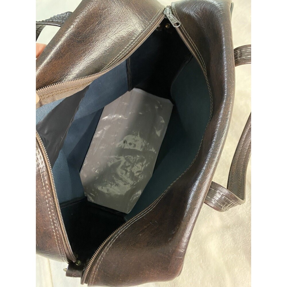 Vintage 60s 70s Travelworld Division Olson Brown Leather Travel Duffel Bag Ltd - Picture 12 of 12